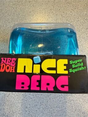 New Nee Doh Nice Berg Jumbo Cube Blue Super Solid Squish Toy Squishy Schylling